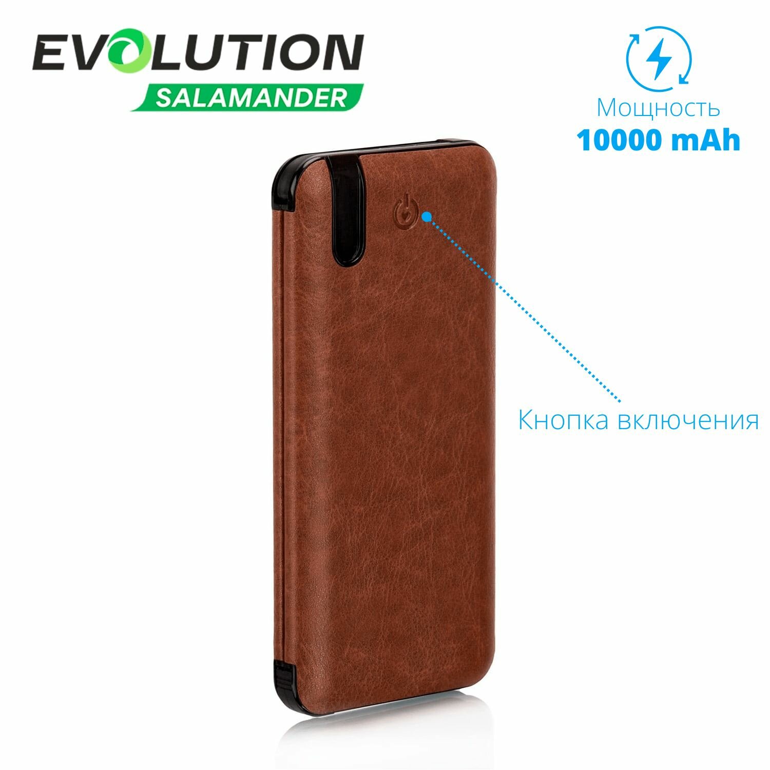 Повербанк для телефона, power bank, Внешний аккумулятор Salamander EVOLUTION, арт. PB12, 10000mAh, коричневый 30шт