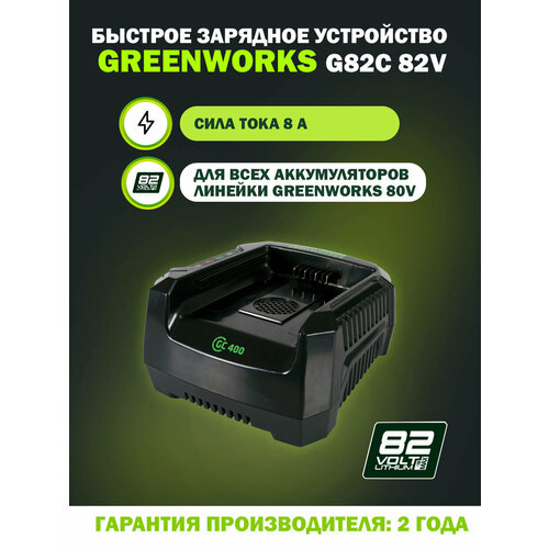 Зарядное устройство Greenworks G82C 82V универсальное сила тока 8 А 599000₽