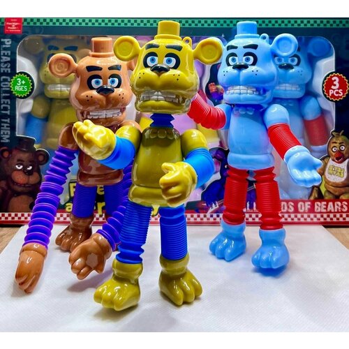 игрушки аниматроники 3 шт фигурки фнаф fnaf пять ночей с фреди набор аниматроников Набор фигурок Аниматроники FNAF / Аниматроники / Пять ночей у Фредди разборные 3 шт (14 см, в коробке)