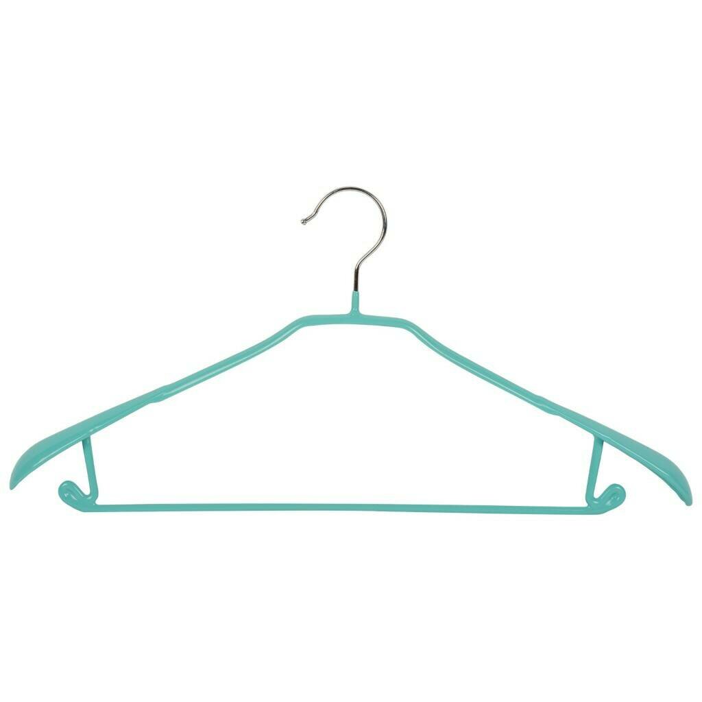 фото Вешалка-плечики металлическая с планкой (зеленая)