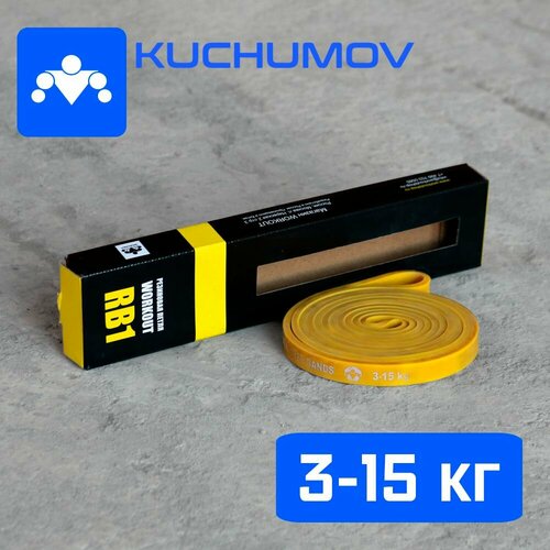 Резиновая петля WORKOUT RB1 (3-15 кг) для фитнеса и подтягиваний желтая