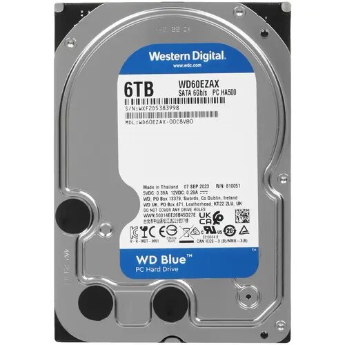Внутренний жесткий диск SATA Western Digital Blue 6tb , 5400rpm, 256mb , WD60EZAX