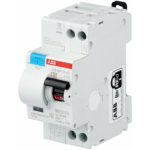 Дифференциальный автомат ABB DSH941R 2П 30 мА C 4.5 кА AC электромеханический 10 А