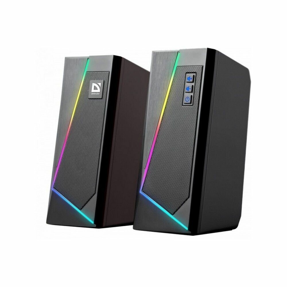 Беспроводные акустические Bluetooth колонки Defender Solar 3 со светодиодной подсветкой для компьютера