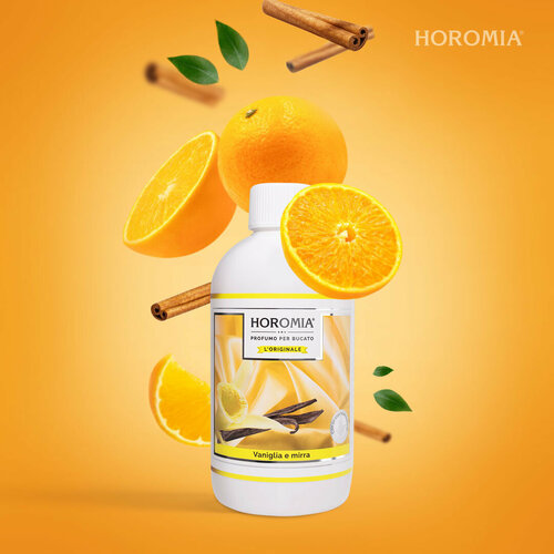 HOROMIA Парфюмерная эссенция для белья VANIGLIA e MIRRA / Ваниль & мирра, 250мл