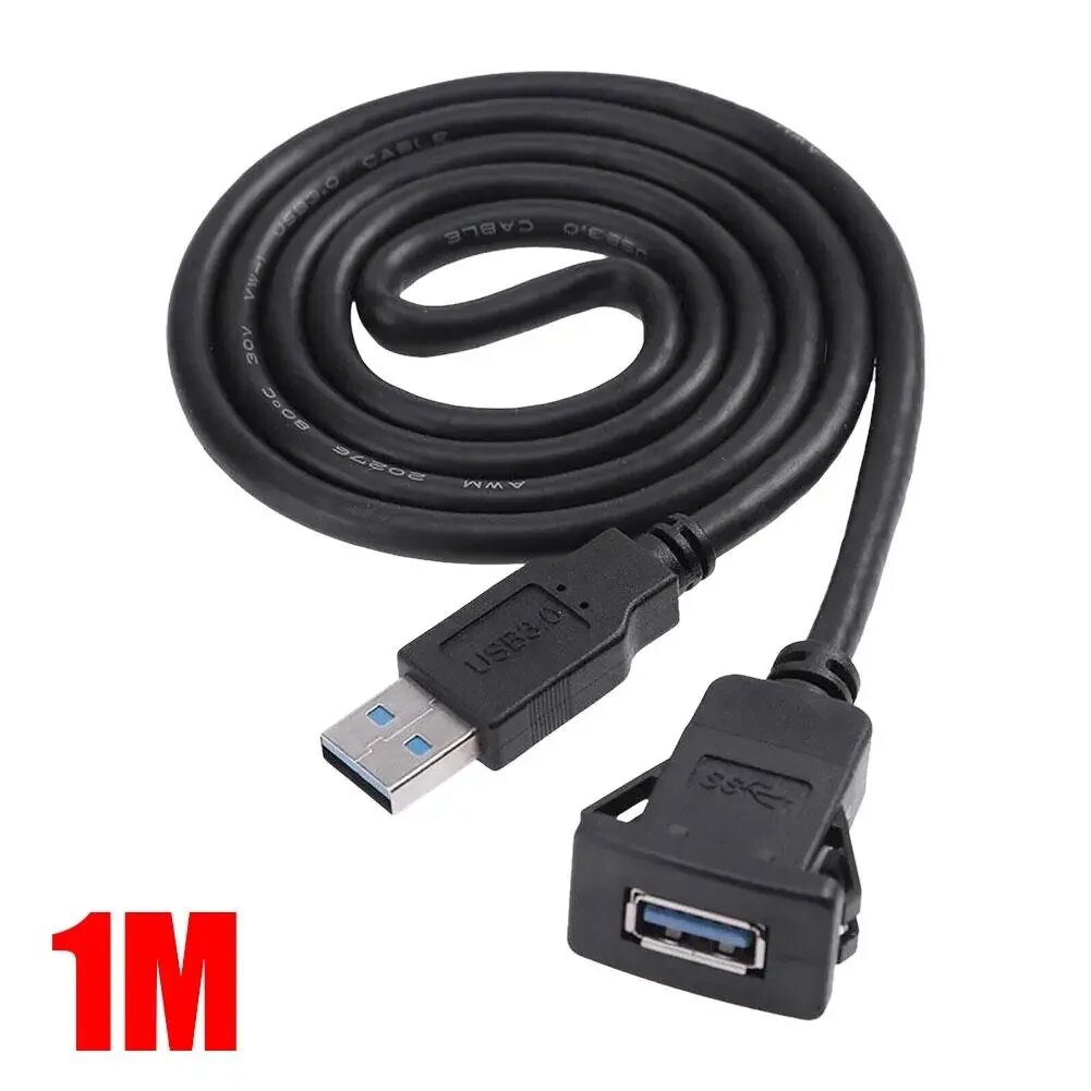 Автомобильный RV USB-разъем Cabe USB2.0 автомобильный Удлинительный шнур для монтажа на приборной панели квадратный USB-кабель 1 м для дома на колесах H7P2, 1M