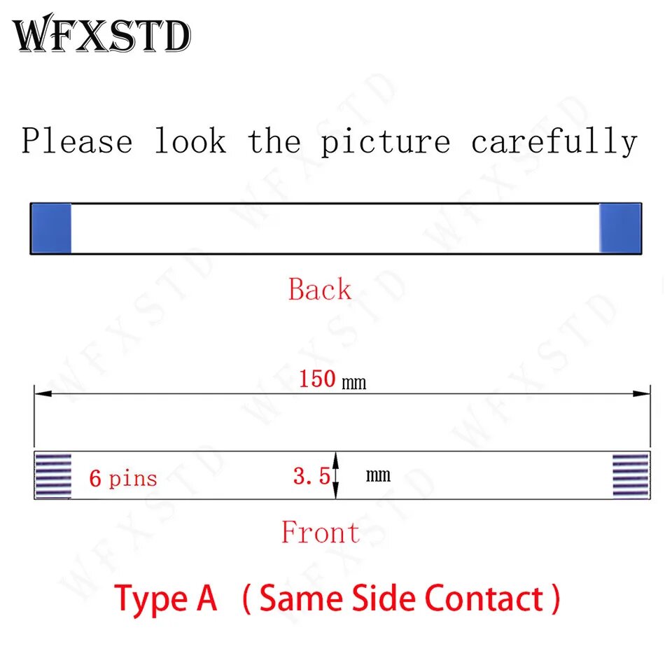 Гибкий кабель для ноутбука WFXSTD 6 контактов 3,5 мм 15 см