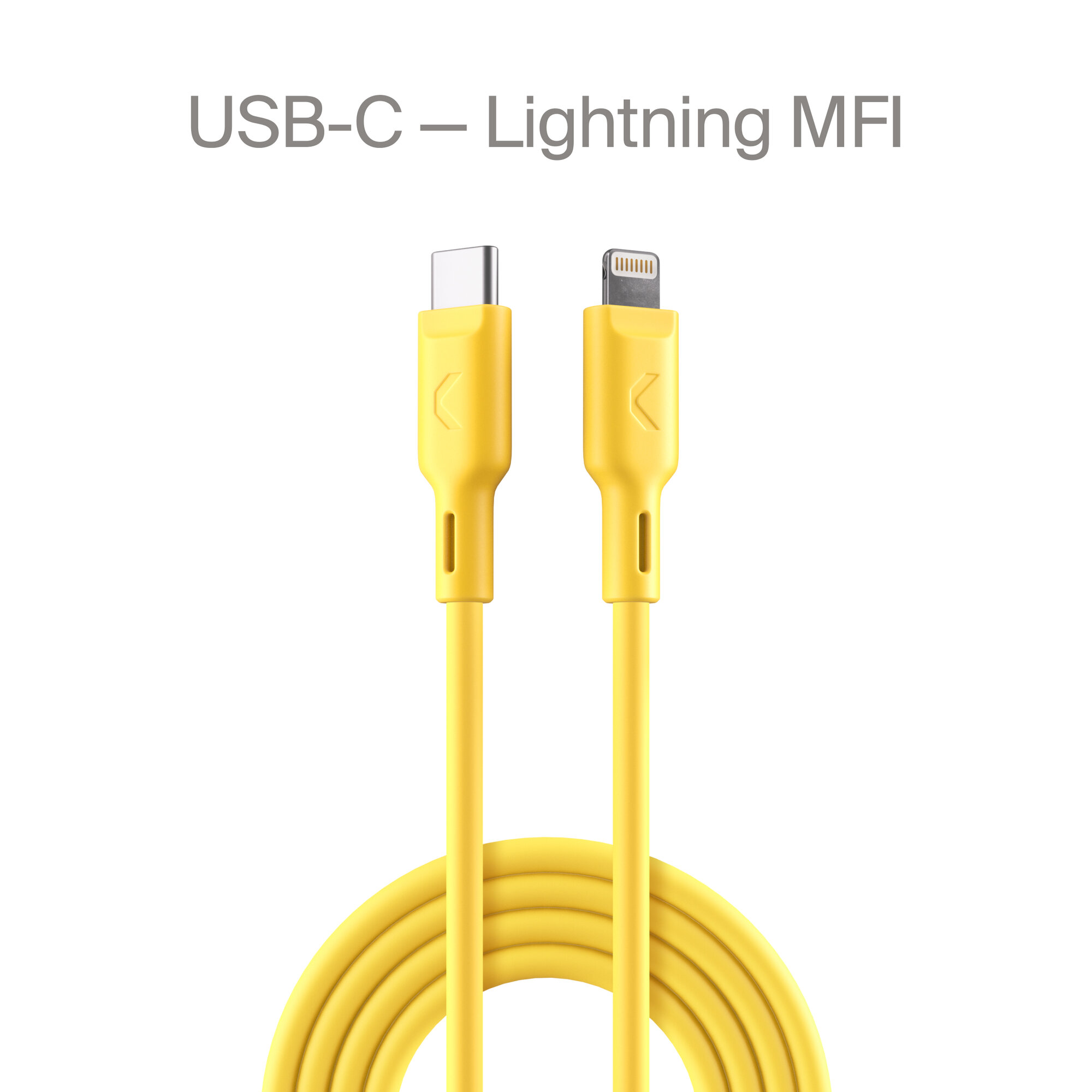 Кабель COMMO Jelly USB Type-C - Lightning MFI, 2,2 м, Yellow