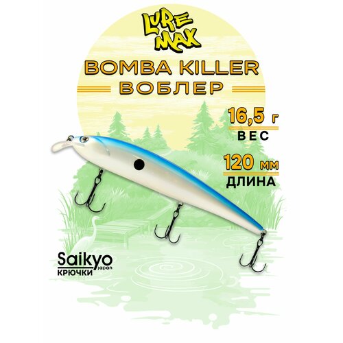 Воблеры для рыбалки LureMax BOMBA KILLER 120FDR-143 16,5 г, воблер на щуку