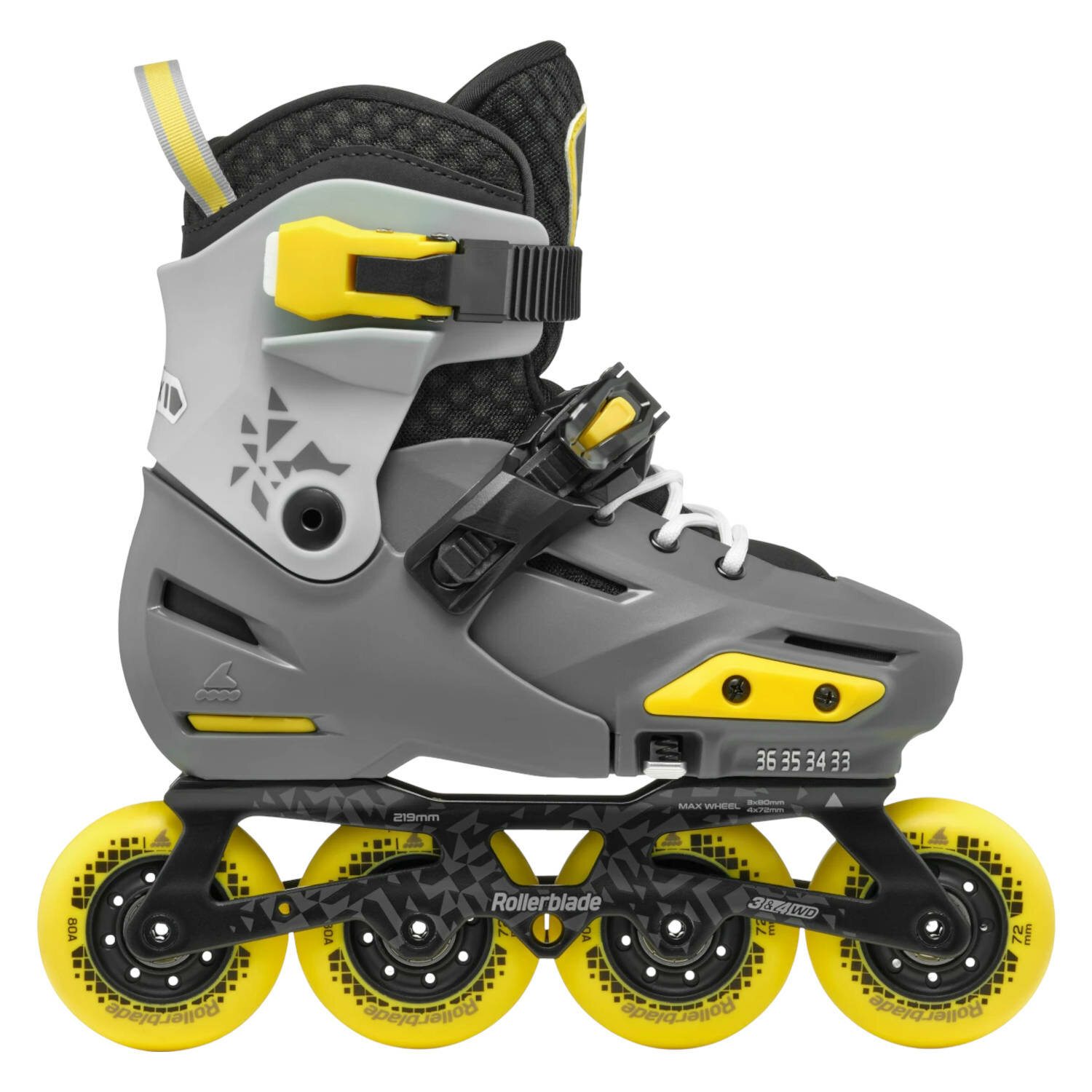 Роликовые коньки Rollerblade Apex Charcoal/Yellow (EUR:37)