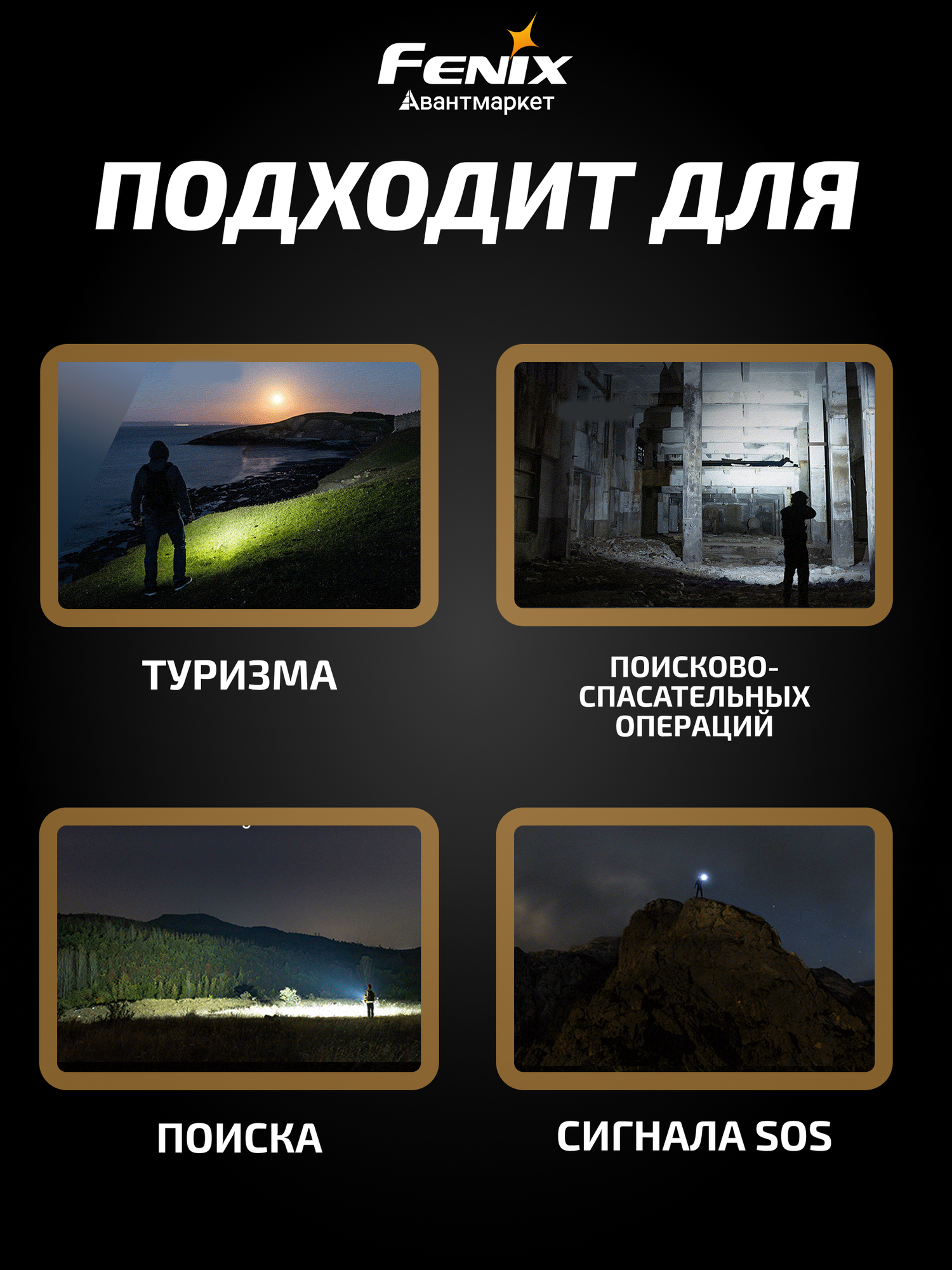 Фонарь светодиодный аккумуляторный мощный ручной туристический Fenix C7 с магнитным основанием — фото 1