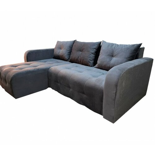 Диван угловой Вегас Люкс с правым углом (ппу, велюр cabrio, серый)