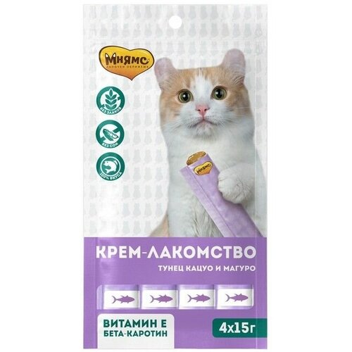 Крем-лакомство для кошек с тунцом Кацуо и Магуро 15 г х 4 шт 800₽