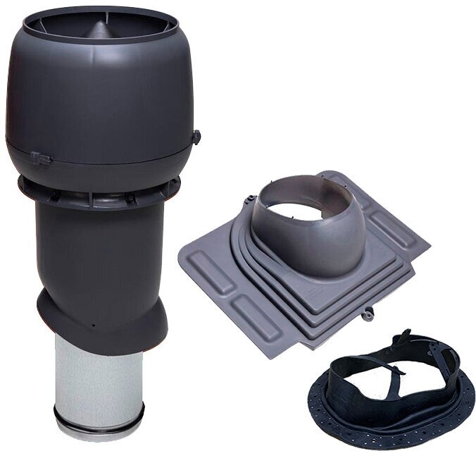 Комплект вентиляционного выхода Vilpe 160/из/500 для профнастила и любых видов металлочерепицы Серый