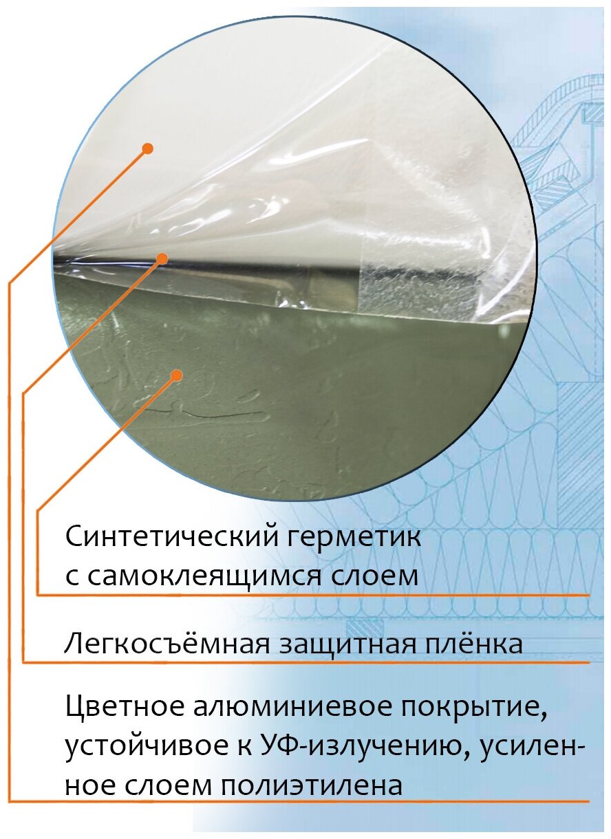 Универсальная самоклеящаяся монтажная лента Borge (10 см х 10 м)Лента - герметик для примыкания (RAL 9003 ) строительный скотч белый - фотография № 4