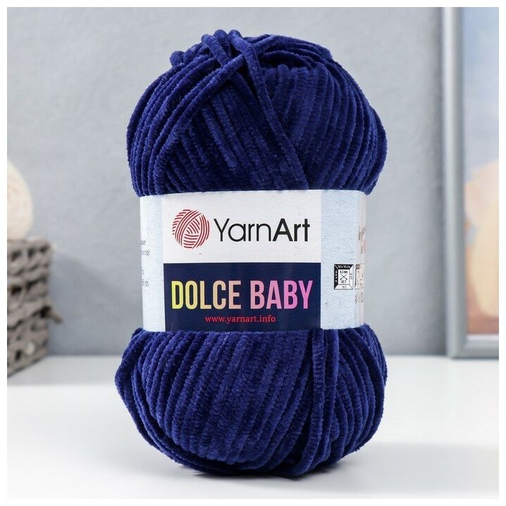 YarnArt Пряжа "Dolce Baby" 100% микрополиэстер 85м/50 гр (756 т. синий)