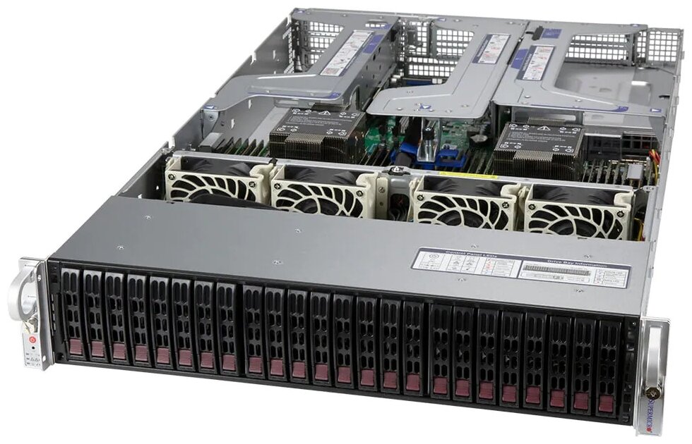 Платформа системного блока SuperMicro SYS-220U-TNR 2U, 2xLGA4189 (up to 270W), iC621A (X12DPU), 32xDDR4, 24x2.5 SAS/SATA