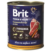 BRIT PREMIUM BY NATURE DOG для взрослых собак с говядиной и печенью (850 гр х 6 шт)