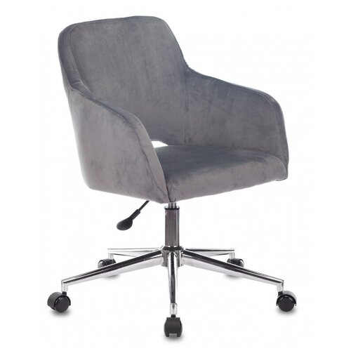 фото Кресло для персонала бюрократ ch-380sl серая жемчужина italia 26 крестовина металл хром