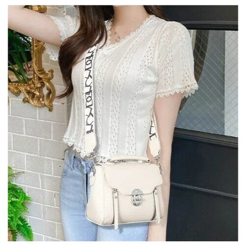 фото Сумка кросс-боди , фактура гладкая, бежевый нет