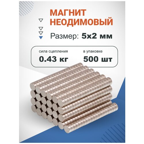 Неодимовый магнит - диск 5х2 мм, 500 шт, Forceberg