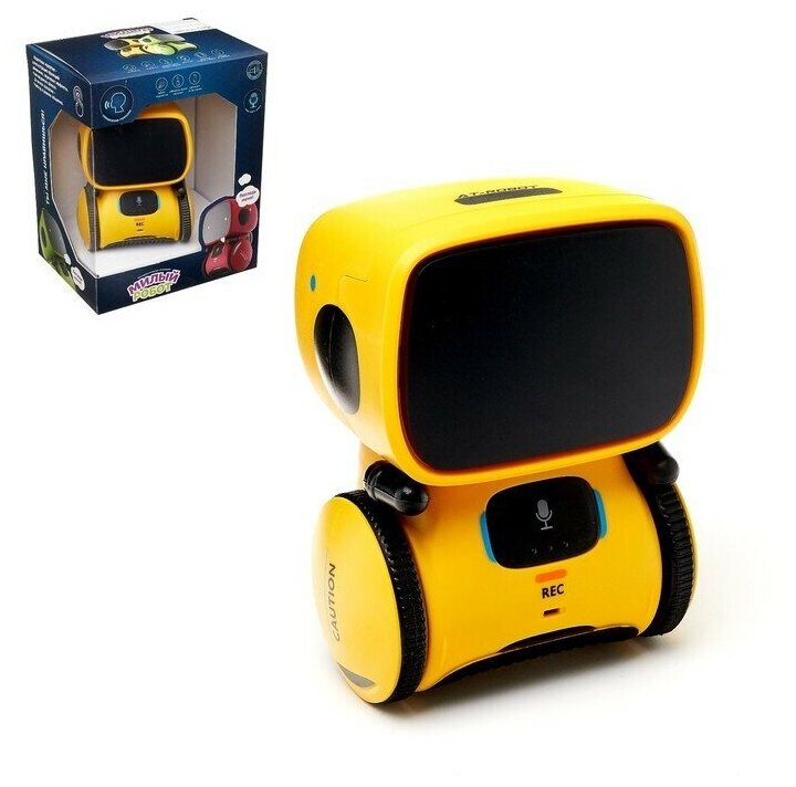 Робот интерактивный Милый робот, световые и звуковые эффекты, русская озвучка, цвет жёлтый