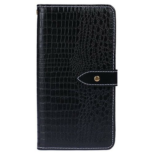 фото Чехол-книжка mypads для zte blade a7 (2019) с фактурной прошивкой рельефа кожи крокодила с застежкой и визитницей черный