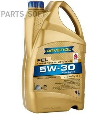 Масло моторное FEL 5W-30 4л (синтетика) RAVENOL 1111123004 | цена за 1 шт