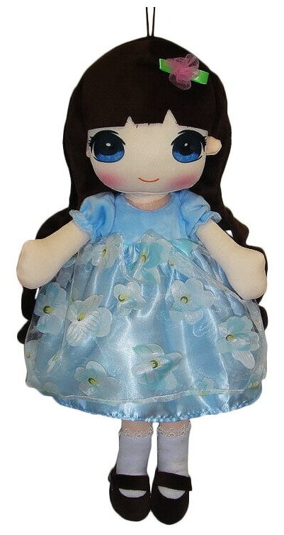 Кукла ABtoys Мягкое сердце, мягконабивная в голубом платье, 50 см