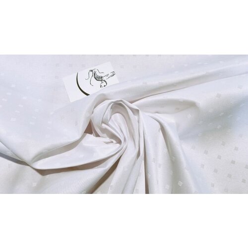 Ткань для скатерти белая водоотталкивающая Журавинка отрез шириной 155 см