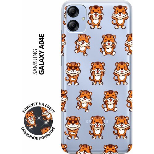 Силиконовый чехол с принтом Tigers Pattern для Samsung Galaxy A04e / Самсунг А04е силиконовый чехол на samsung galaxy a04e самсунг а04е с 3d принтом shut down прозрачный