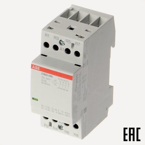 Изображение товара Контактор ESB25-04N-06 1SAE231111R0604 модульный 220В AC/DC 25А 4р АВВ