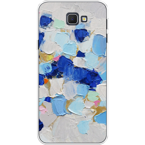 Силиконовый чехол на Samsung Galaxy J5 Prime 2016 / Самсунг Галакси Джей 5 Прайм 2016 Холст сине-белый