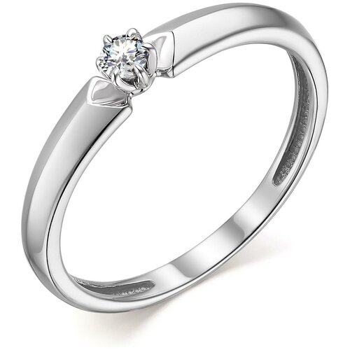 фото Алькор кольцо с 1 бриллиантом из белого золота 13712-200, размер 17