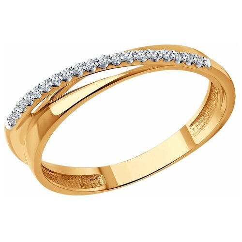 Кольцо Diamant, красное золото, 585 проба, бриллиант, размер 17