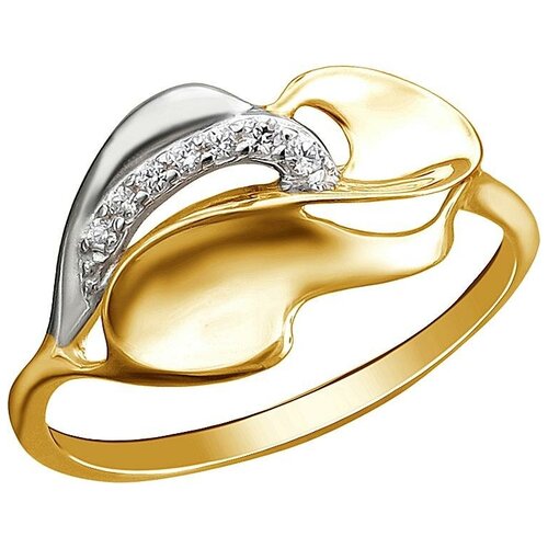 фото Эстет кольцо с 7 фианитами из жёлтого золота 01к1312934р, размер 16