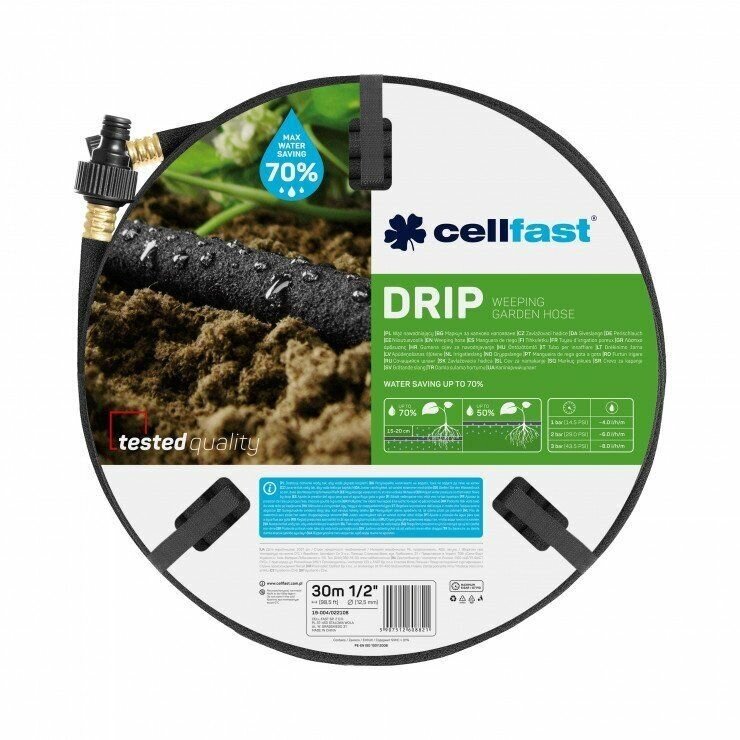 Сочащийся шланг DRIP 1/2" 30 м Cellfast 19-004