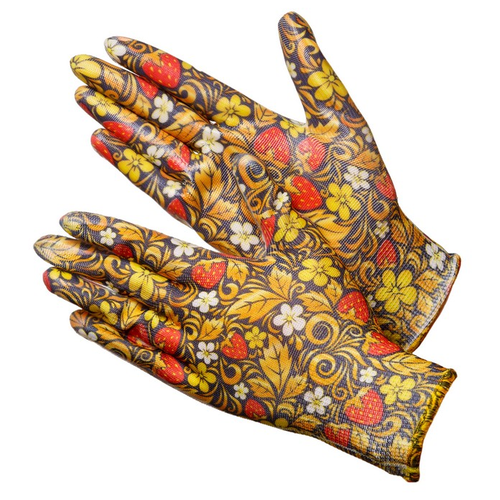 Садовые перчатки Хохлома Berry, 3 пары, размер 7S