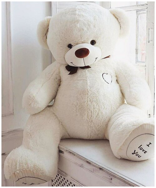 Большой плюшевый Медведь Алеша 140 см Белый, мягкая игрушка мишка, подарок для ребёнка, любимой, на новый год 2023