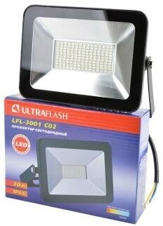 Прожектор светодиодный Ultraflash LFL-3001 C02, 30 Вт, свет: холодный белый - фотография № 6