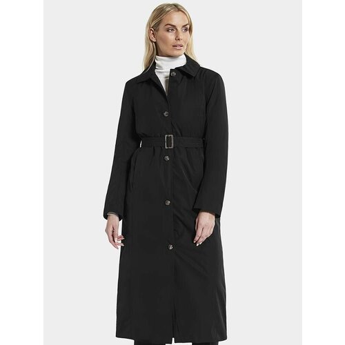 Куртка  Didriksons, демисезон/зима, удлиненная, силуэт прямой, размер 40, черный