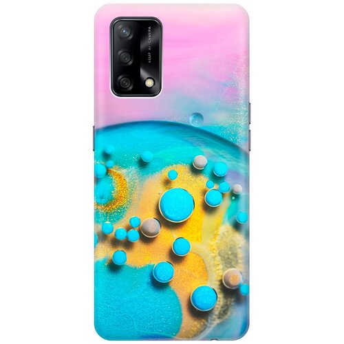 фото Ультратонкий силиконовый чехол-накладка для oppo a74 с принтом "цветные капли" gosso