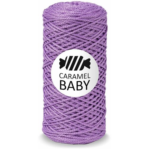 Шнур полиэфирный Caramel Baby 2мм, Цвет: Лаванда, 200м/150г, шнур для вязания карамель бэби