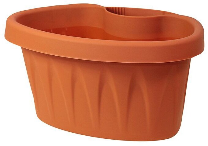фото Кашпо для цветов пластик 3,5 л 145х270х220 мм на водосточную трубу 'Алиция' террракот