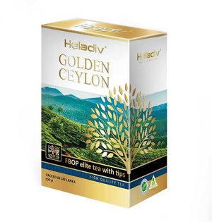 Чай Heladiv Golden Ceylon FBOP Elite Tea with Tips (Золотой цейлон, черный, с типсами) листовой, 100г