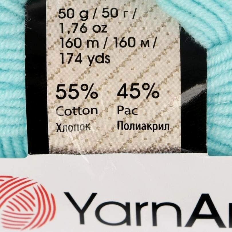 YarnArt Jeans 55% хлопок 45% акрил 50г 160м Небесно-голубой 76 - фотография № 8