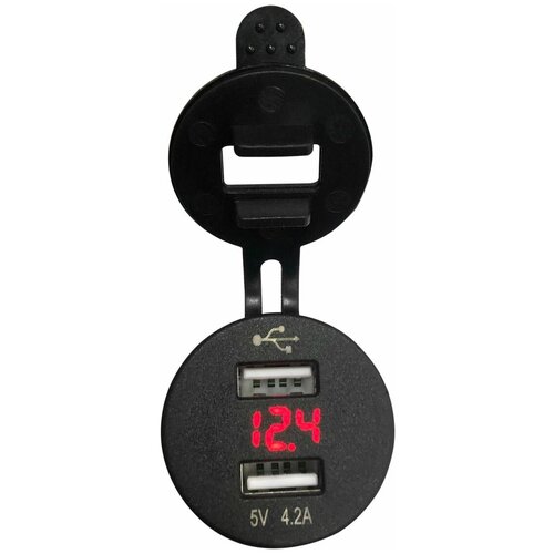 Разъем USB 5В 42А и вольтметр цифровой 5-30 В AES1118SUV 2909₽