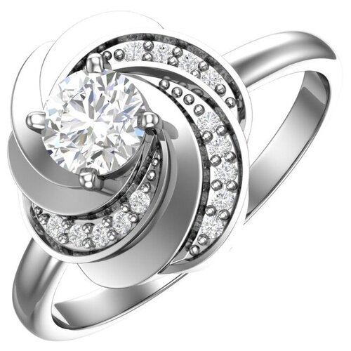 фото Pokrovsky серебряное кольцо с бесцветными фианитами 1101026-00775, размер 17