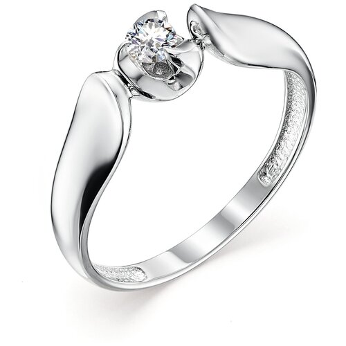 фото Алькор кольцо с 1 бриллиантом из белого золота 12869-200, размер 16