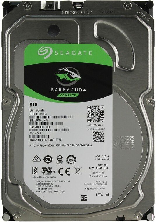 Жесткий диск HDD Seagate Barracuda ST8000DM004 8000 Гб